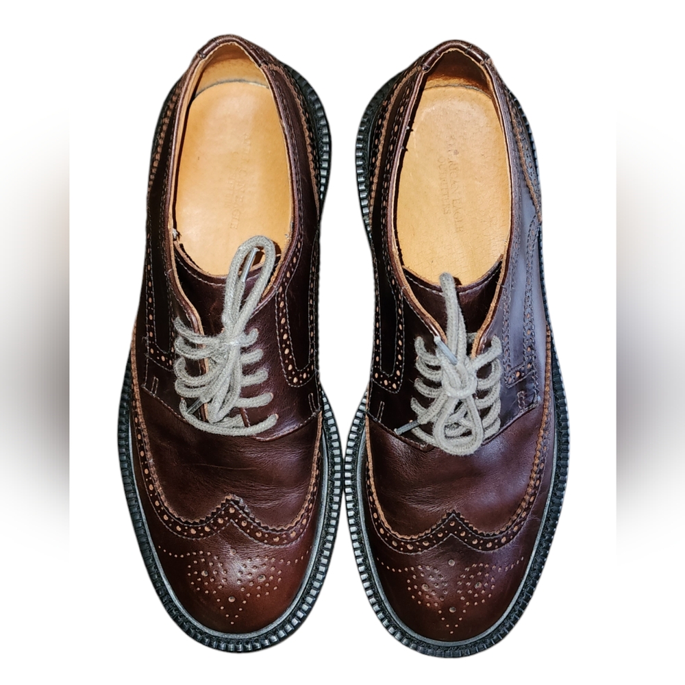 American Eagle Outfitters Dark Brown Leather Wingtip Oxford Men's Size 10 - Picture 6 of 9
